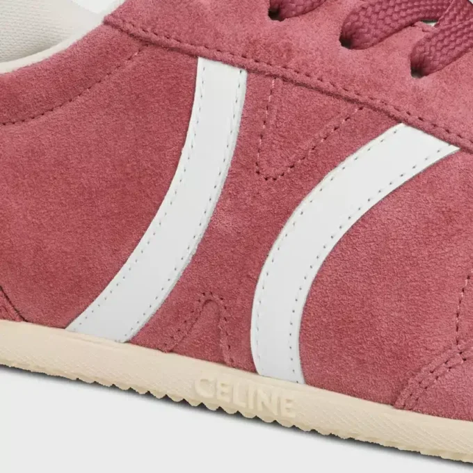 Baskets à lacets basses CELINE Jogger avec motif Triomphe en cuir de veau suédé et cuir de veau