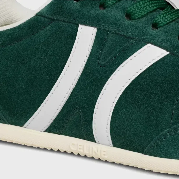 Baskets à lacets basses CELINE Jogger avec motif Triomphe en cuir de veau suédé et cuir de veau