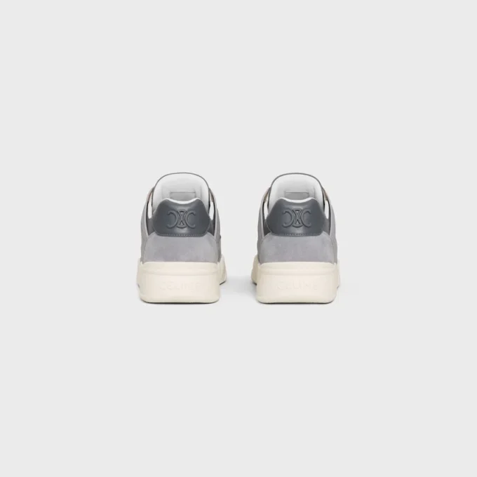 Baskets à lacets basses CELINE Trainer Ct-09 en cuir de veau suédé, cuir de veau et mesh Baskets à lacets basses CELINE Trainer Ct-09 en cuir de veau suédé, cuir de veau et mesh