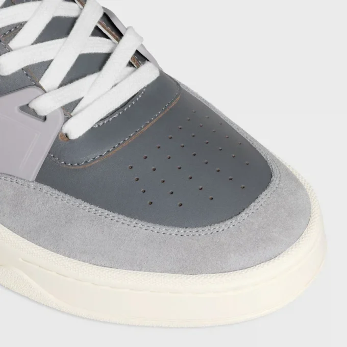 Baskets à lacets basses CELINE Trainer Ct-09 en cuir de veau suédé, cuir de veau et mesh Baskets à lacets basses CELINE Trainer Ct-09 en cuir de veau suédé, cuir de veau et mesh