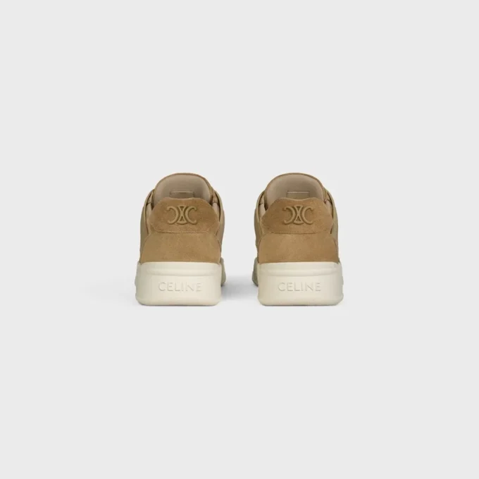 Baskets à lacets basses CELINE Trainer Ct-09 en cuir de veau suédé et mesh Baskets à lacets basses CELINE Trainer Ct-09 en cuir de veau suédé et mesh
