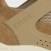 Baskets à lacets basses CELINE Trainer Ct-09 en cuir de veau suédé et mesh Baskets à lacets basses CELINE Trainer Ct-09 en cuir de veau suédé et mesh