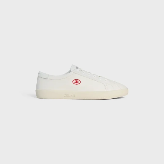 Baskets à lacets CELINE Lou Low avec logo Triomphe en toile et cuir de veau
