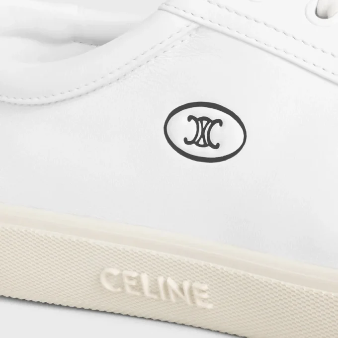 Baskets à lacets CELINE Lou Low avec motif Triomphe en cuir d&rsquo;agneau