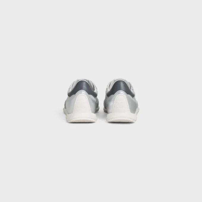 Baskets Racer en nylon, cuir de veau laminé et cuir de veau