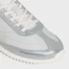 Baskets Racer en nylon, cuir de veau laminé et cuir de veau