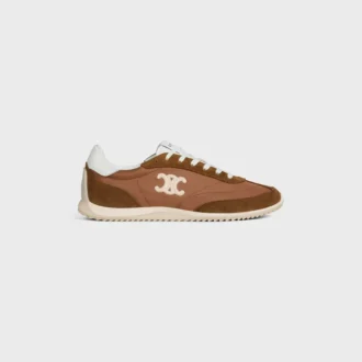 Baskets Racer en nylon, cuir de veau suédé et cuir de veau