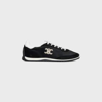 Baskets Racer en nylon, cuir de veau suédé et cuir de veau