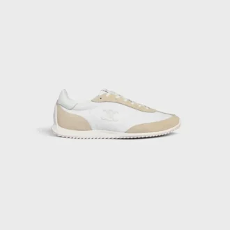 Baskets Racer en nylon, cuir de veau suédé et cuir de veau