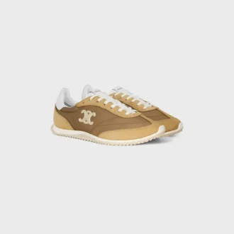 Baskets Racer en nylon, cuir de veau suédé et cuir de veau
