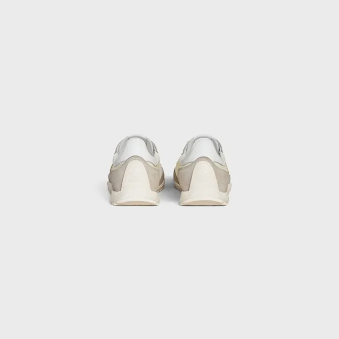 Baskets Racer en nylon, cuir de veau suédé et cuir de veau