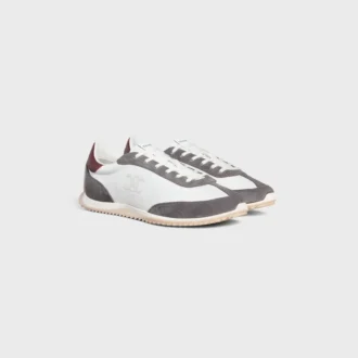 Baskets Racer en nylon, cuir de veau suédé et cuir de veau