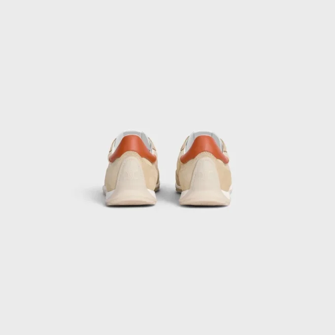 Baskets Racer en nylon, cuir de veau suédé et cuir de veau