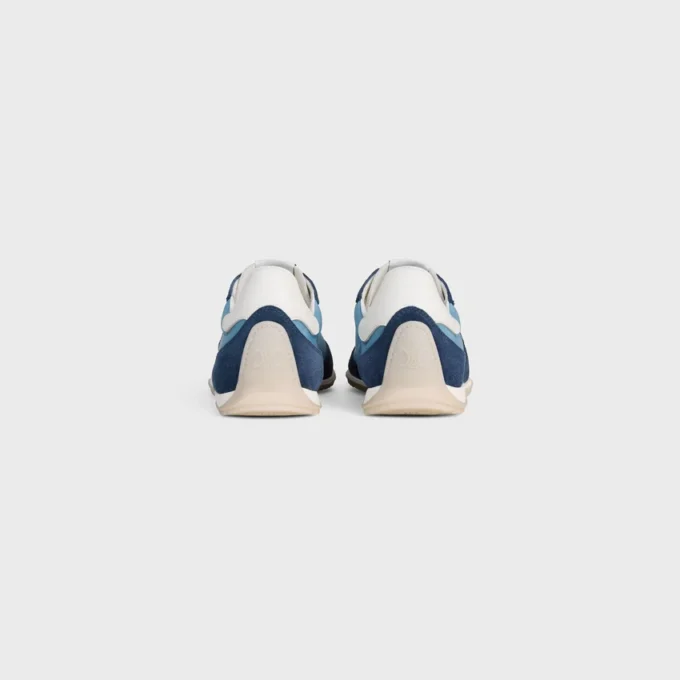 Baskets Racer en nylon, cuir de veau suédé et cuir de veau