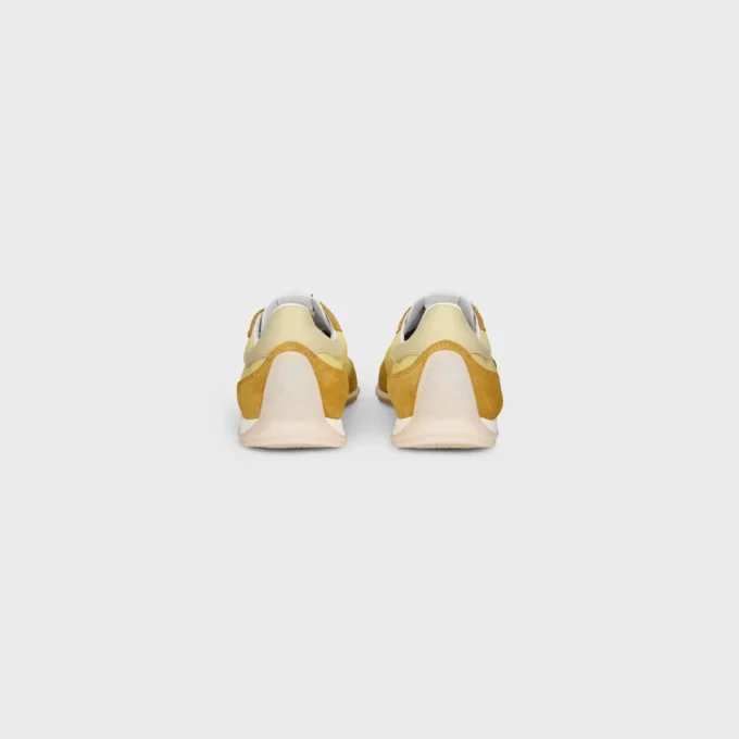 Baskets Racer en nylon, cuir de veau suédé et cuir de veau