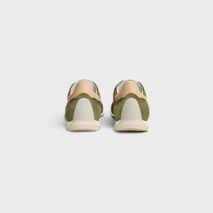 Baskets Racer en nylon, cuir de veau suédé et cuir de veau