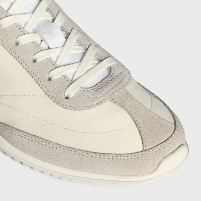Baskets Racer en nylon, cuir de veau suédé et cuir de veau