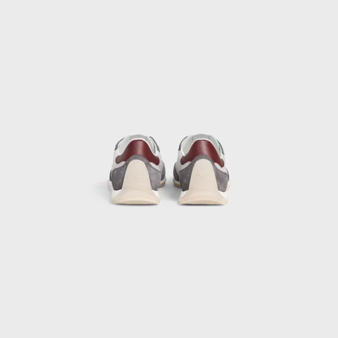 Baskets Racer en nylon, cuir de veau suédé et cuir de veau