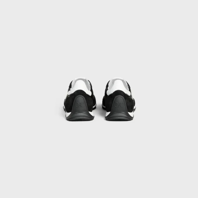 Baskets Racer en nylon, cuir de veau suédé et cuir de veau