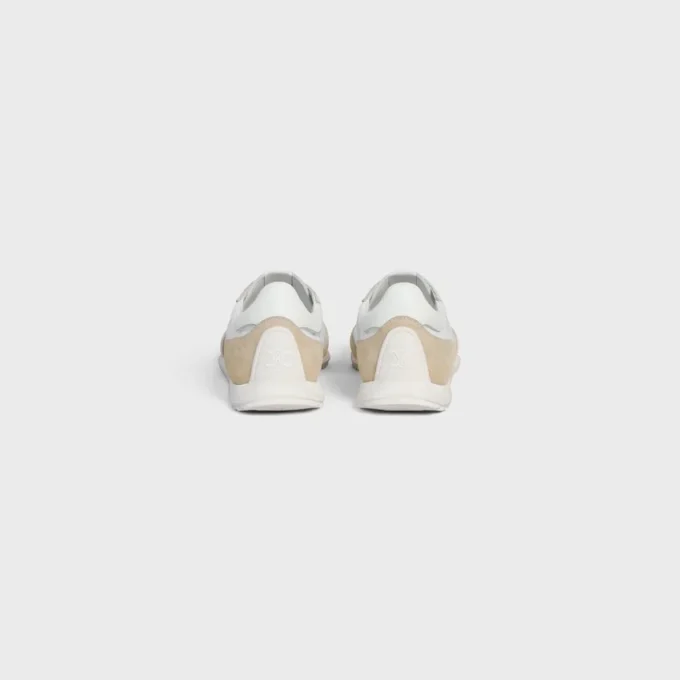 Baskets Racer en nylon, cuir de veau suédé et cuir de veau