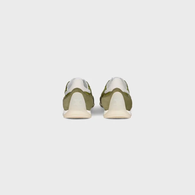Baskets Racer en nylon, cuir de veau suédé et cuir de veau