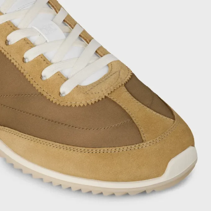 Baskets Racer en nylon, cuir de veau suédé et cuir de veau