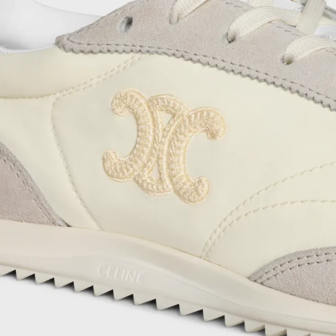 Baskets Racer en nylon, cuir de veau suédé et cuir de veau