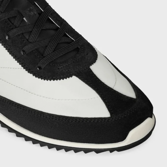 Baskets Racer en nylon, cuir de veau suédé et cuir de veau