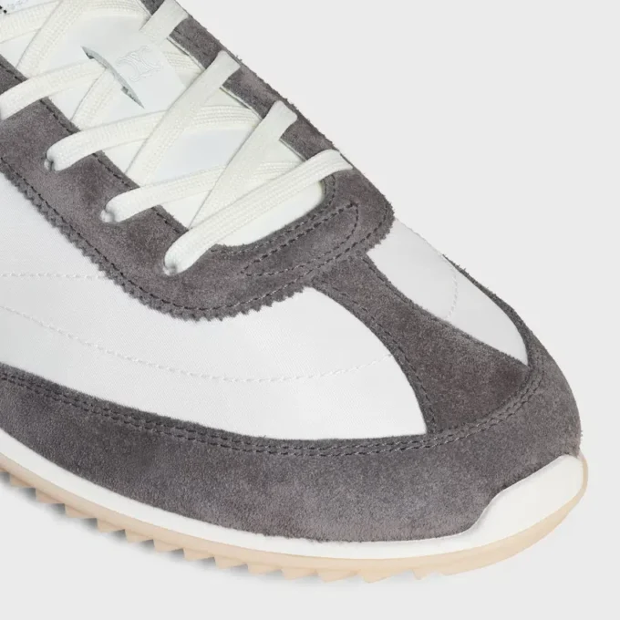 Baskets Racer en nylon, cuir de veau suédé et cuir de veau