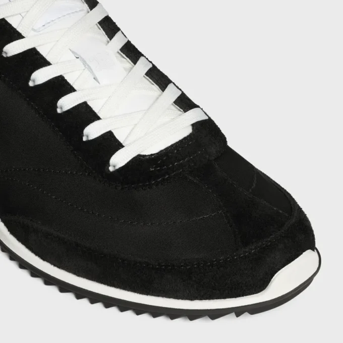 Baskets Racer en nylon, cuir de veau suédé et cuir de veau