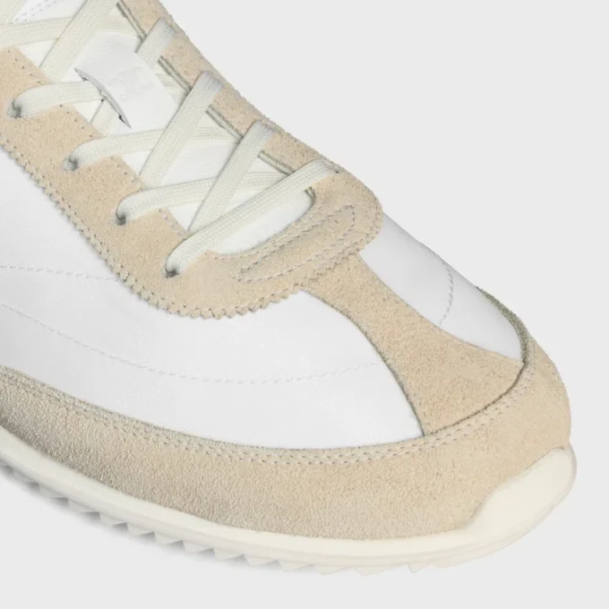 Baskets Racer en nylon, cuir de veau suédé et cuir de veau