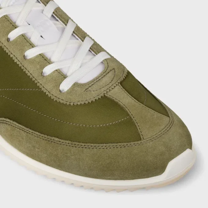 Baskets Racer en nylon, cuir de veau suédé et cuir de veau