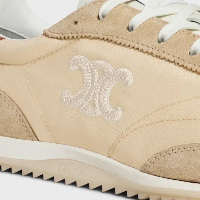 Baskets Racer en nylon, cuir de veau suédé et cuir de veau