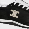 Baskets Racer en nylon, cuir de veau suédé et cuir de veau