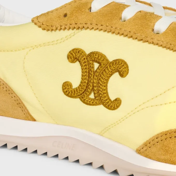 Baskets Racer en nylon, cuir de veau suédé et cuir de veau