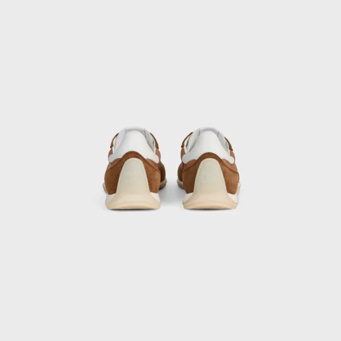 Baskets Racer en nylon, cuir de veau suédé et cuir de veau
