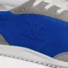 Baskets Racer en nylon, cuir de veau suédé et cuir de veau