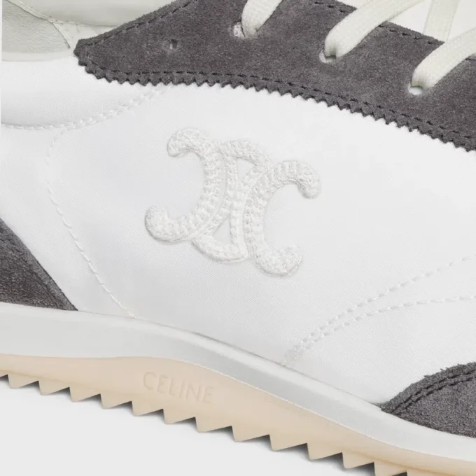Baskets Racer en nylon, cuir de veau suédé et cuir de veau