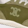 Baskets Racer en nylon, cuir de veau suédé et cuir de veau