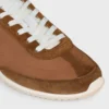 Baskets Racer en nylon, cuir de veau suédé et cuir de veau