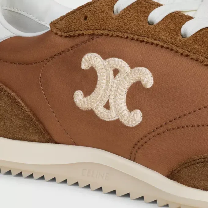 Baskets Racer en nylon, cuir de veau suédé et cuir de veau