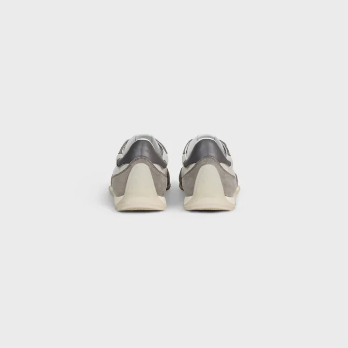 Baskets Racer en nylon, cuir de veau suédé et cuir de veau