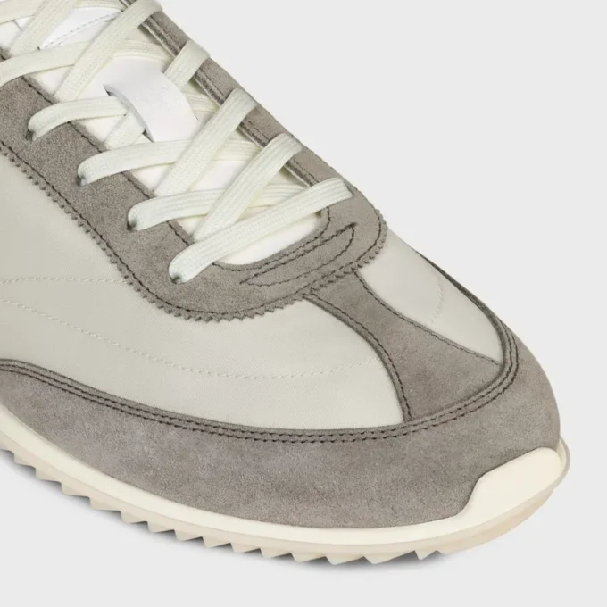 Baskets Racer en nylon, cuir de veau suédé et cuir de veau