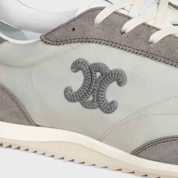 Baskets Racer en nylon, cuir de veau suédé et cuir de veau
