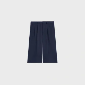 Bermuda en gabardine de coton et laine