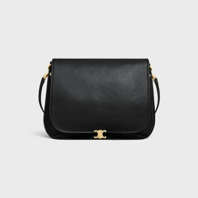 Besace Triomphe souple en cuir d’agneau souple et brillant Besace Triomphe souple en cuir d’agneau souple et brillant