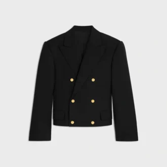 Blazer Colonne en gabardine de laine