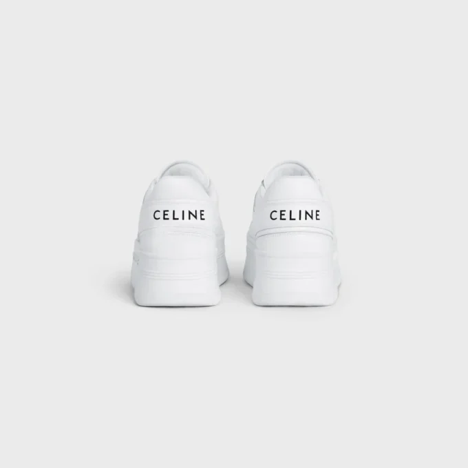 Block Sneakers with Wedge Outsole in Calfskin