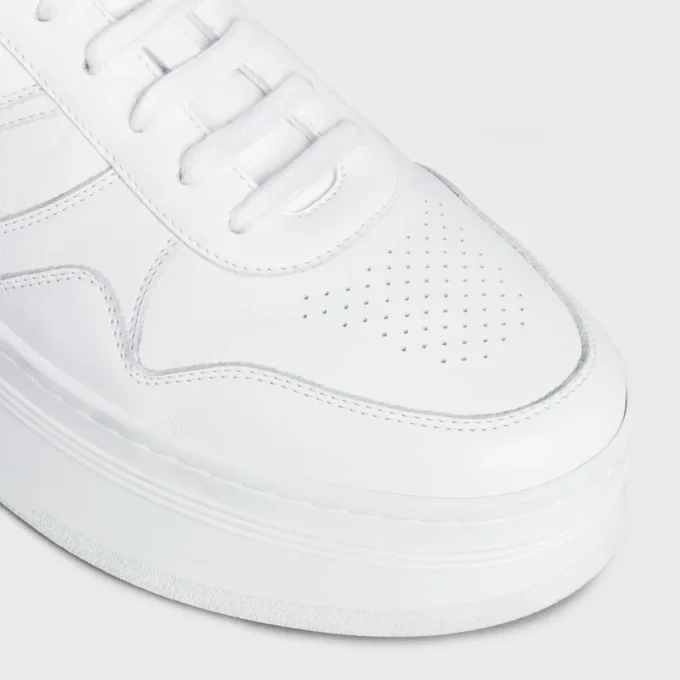 Block Sneakers with Wedge Outsole in Calfskin