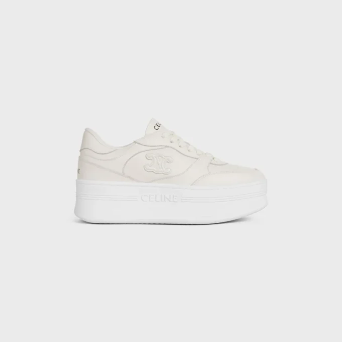 Block Wedge Sneaker en cuir de veau